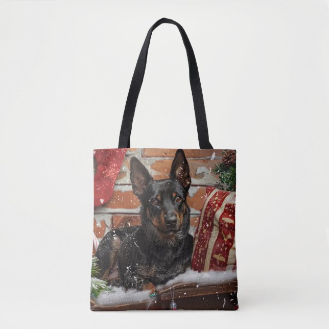 Australiensisk Kelpie Hund Jul Festlig Tygkasse (Framsida)