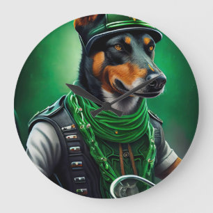 Australiensisk Kelpie körande cykel St. Patrick's Stor Klocka