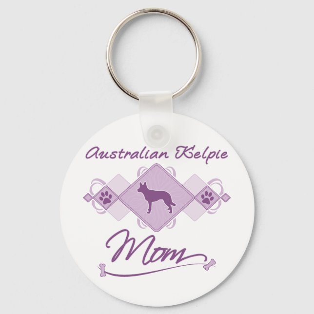 Australiensisk Kelpie-Mamma Nyckelring (Framsida)