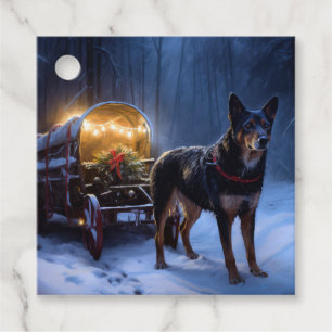 Australiensisk Kelpie Snösläd Juldekoration Gåvor Etiketter