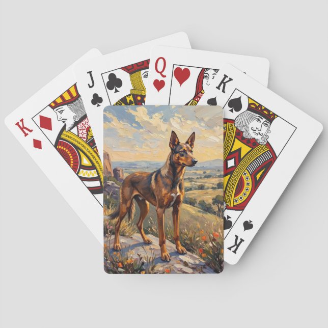Australiensisk Kelpie Sunset Hills Konst Casinokort (Baksidan)