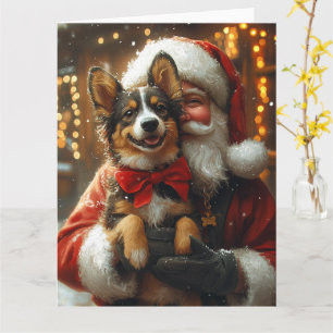 Australiensisk Kelpie Tomte Festiv Jul Kort