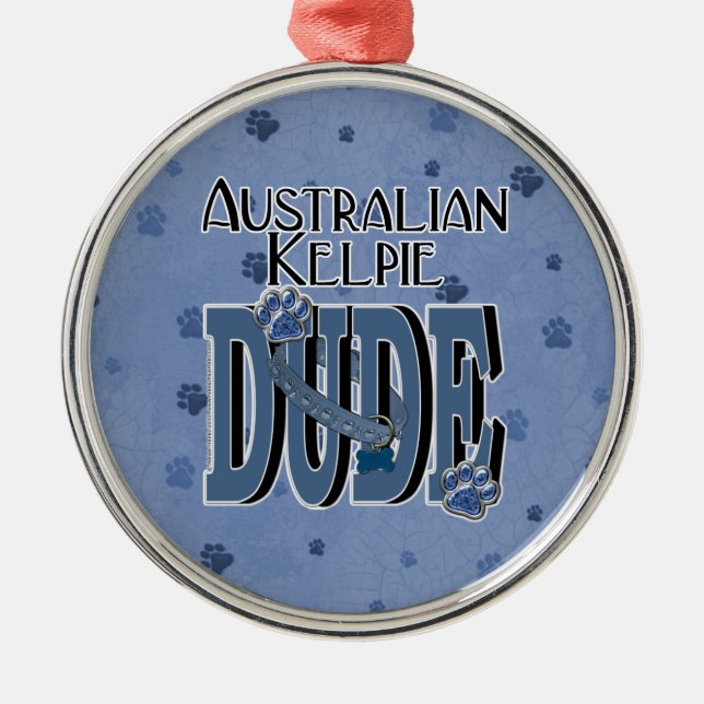 Australiensisk KelpieDUDE Julgransprydnad Metall (Framsidan)