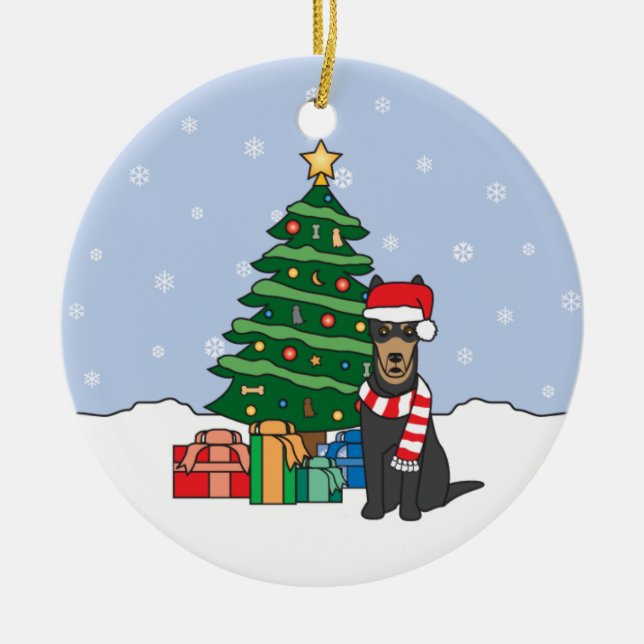 Australiensisk Kelpiejulprydnad Julgransprydnad Keramik (Framsidan)