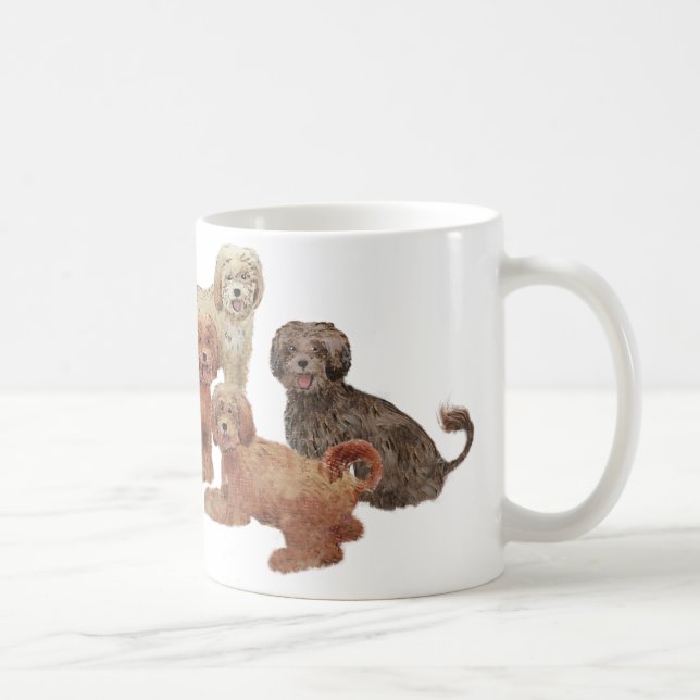 Australiensisk Labradoodle mugg/härlig målning Kaffemugg (Höger)