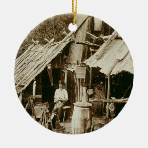 Australiensisk malmletare, c.1880s (sepiafotoet) julgransprydnad keramik