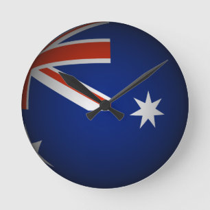 Australiensisk medborgareflaggasphere, look 3D Rund Klocka
