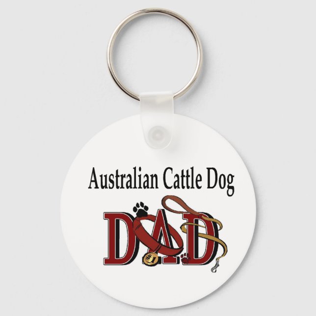 Australiensisk Nötboskap Hund Pappagåvor Nyckelring (Framsida)