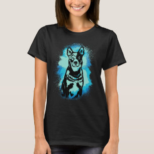 Australiensisk Nötkreatur Blå Design Hund Mamma Pa T Shirt