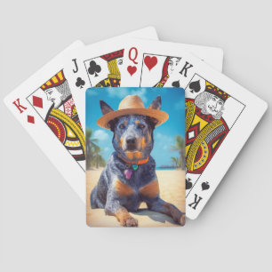 Australiensisk Nötkreatur på Strand, hundälskares  Casinokort