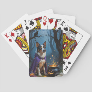 Australiensisk nötkreatur Whimsical Halloween-måln Casinokort