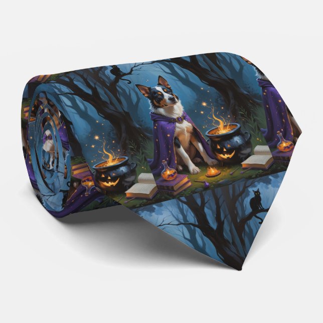 Australiensisk nötkreatur Whimsical Halloween-måln Slips (Rullad)