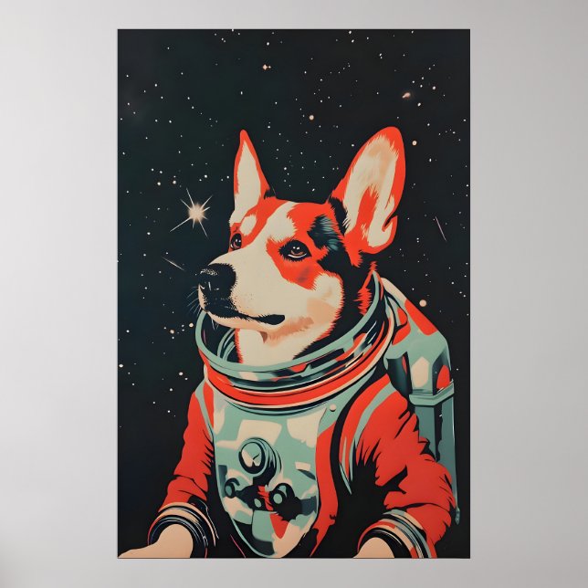 Australiensisk nötkreaturshund Astronaut Affisch,  Poster (Framsidan)