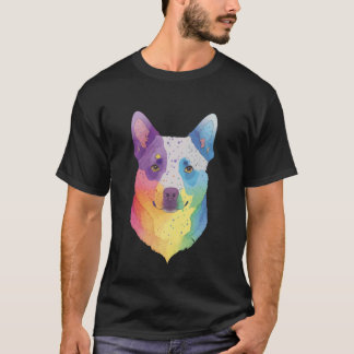 Australiensisk nötkreaturshund Heeler Färgrik Pop  T Shirt