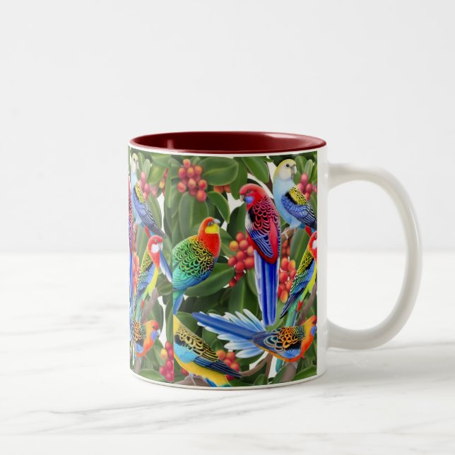 Australiensisk Rosella papegojamugg Två-Tonad Mugg (Höger)