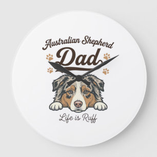 Australiensisk Schäfer Pappa Livet Är Jobbigt Vint Stor Klocka