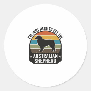 Australiensisk Shepherd Husdjur Älskare Vintage Hu Runt Klistermärke