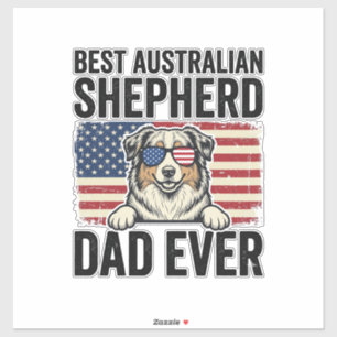 Australiensisk Shepherd Pappa Patriotisk Vintage Klistermärken
