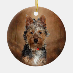 Australiensisk silkeslen Terrier Julgransprydnad Keramik