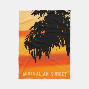 Australiensisk siluett solnedgång Himmel Fleecefilt