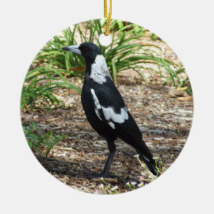 Australiensisk skataprydnad julgransprydnad keramik