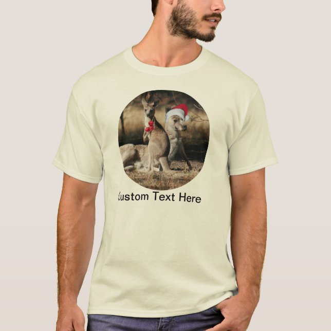 Australiensisk stil för julkängurur t-shirt (Framsida)