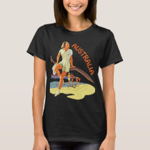 Australiensisk strandflicka retro resor