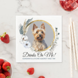 Australiensisk terrier bröllopsservetter med hundf pappersservett