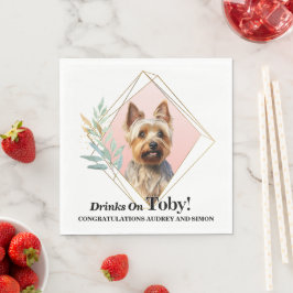 Australiensisk terrier bröllopsservetter med hundf pappersservett