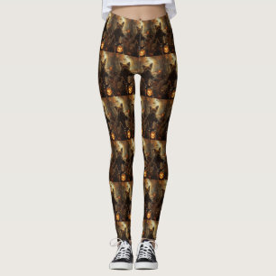 Australiensisk terrier kör motorcykel Halloween Leggings