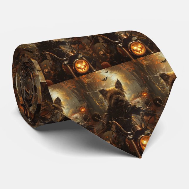 Australiensisk terrier kör motorcykel Halloween Slips (Rullad)