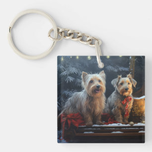 Australiensisk terrier Snöig släde Juldekoration