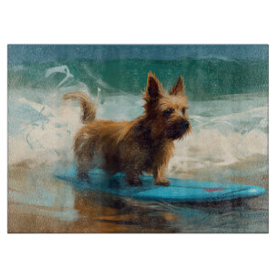 Australiensisk terrier strand surfing målning