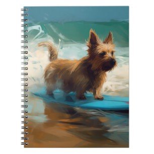 Australiensisk terrier strand surfing målning anteckningsbok