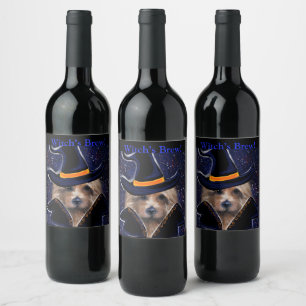 Australiensisk terrier vinflaska etikett