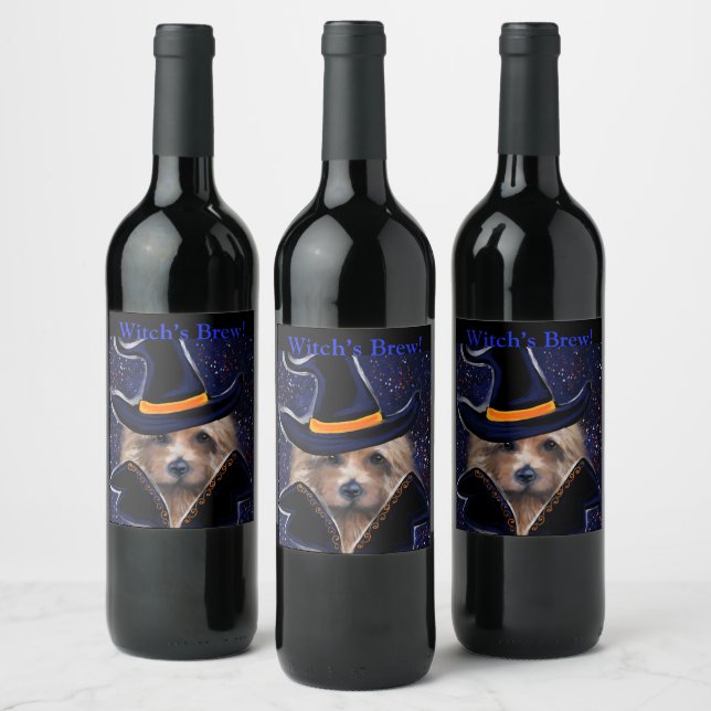 Australiensisk terrier vinflaska etikett (Flaskor)