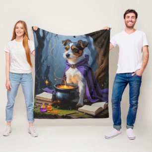 Australiensisk terrier Whimsical Halloween-målning Fleecefilt