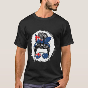 Australiensisk tjejtofs Australienflagga Rolig Str T Shirt