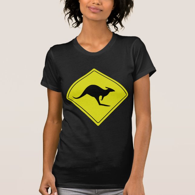 australiensisk vägskyltkänguru Australien T-shirt (Framsida)