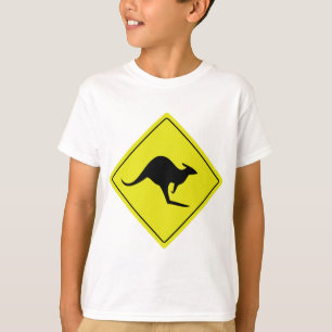 australiensisk vägskyltkänguru Australien Tee Shirt