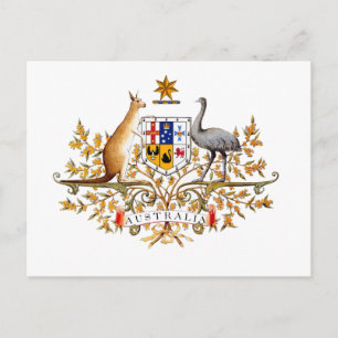 australiensisk vapensköld vykort
