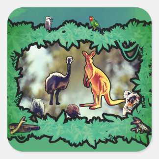 Australiensisk Wildlife Bushland Ram Fyrkantigt Klistermärke