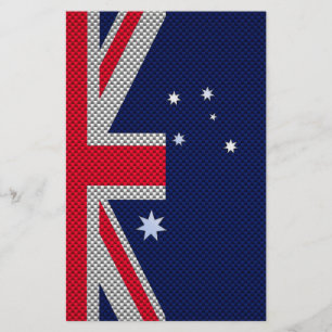 Australiensiska flaggdesign i kolfiber kromstil brevpapper