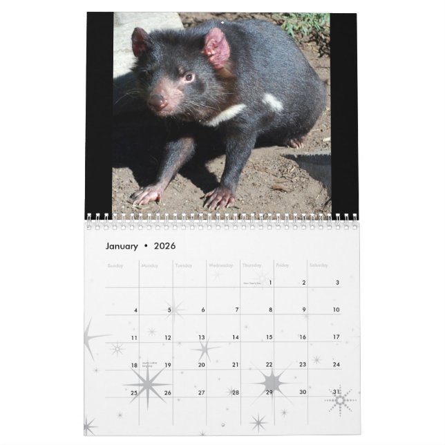 Australiensiska infödda djur kalender (Jan 2026)