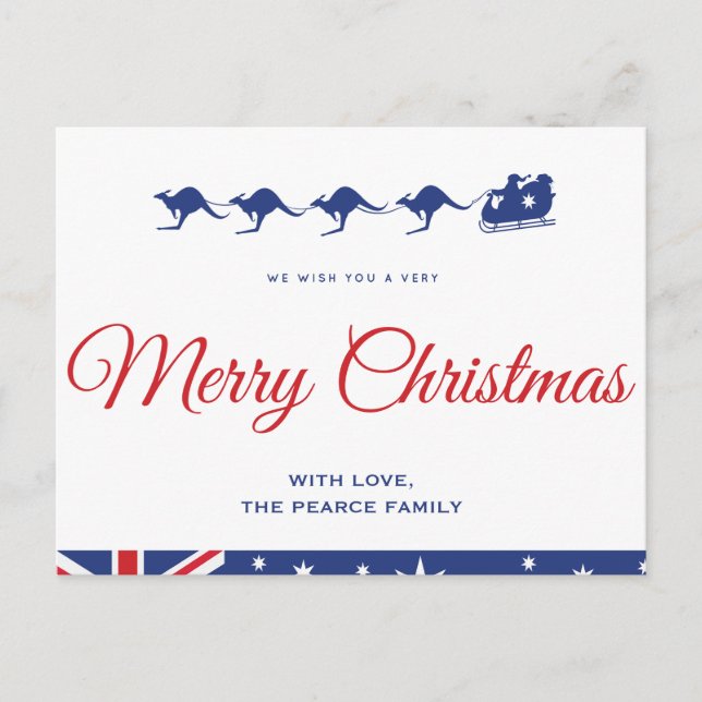 Australiensiska julkort Känguru Aussie Vykort (Framsida)