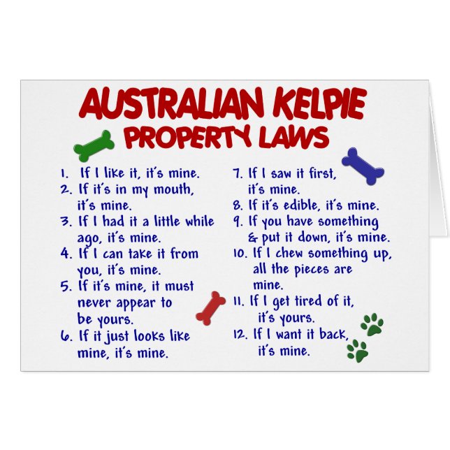 AUSTRALIENSISKA KELPIEegendomlagar 2 Hälsningskort (Framsidan Horizontal)