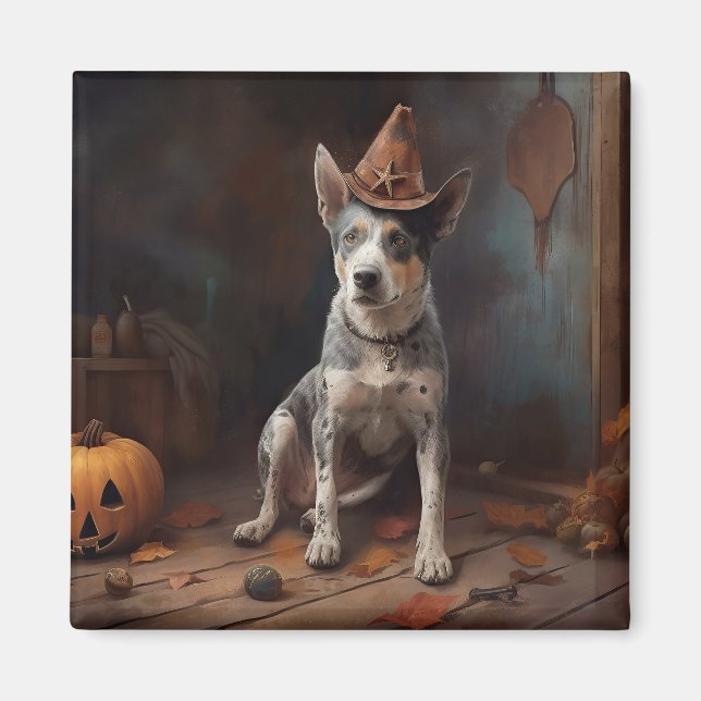 Australiensiska Nötköttspumpor Halloween Skräck Magnet (Framsidan)