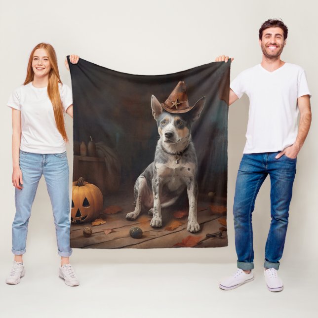 Australiensiska Nötköttspumpor Halloween Skräckinj Fleecefilt (På plats)