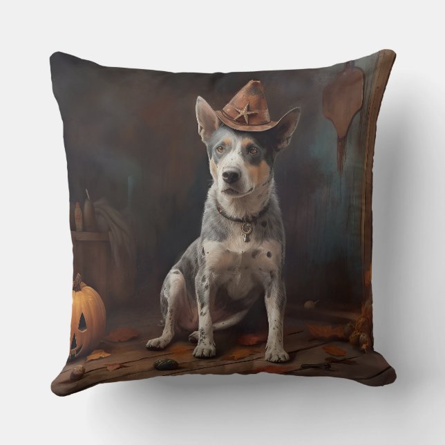 Australiensiska Nötköttspumpor Halloween Skräckinj Kudde (Baksida)