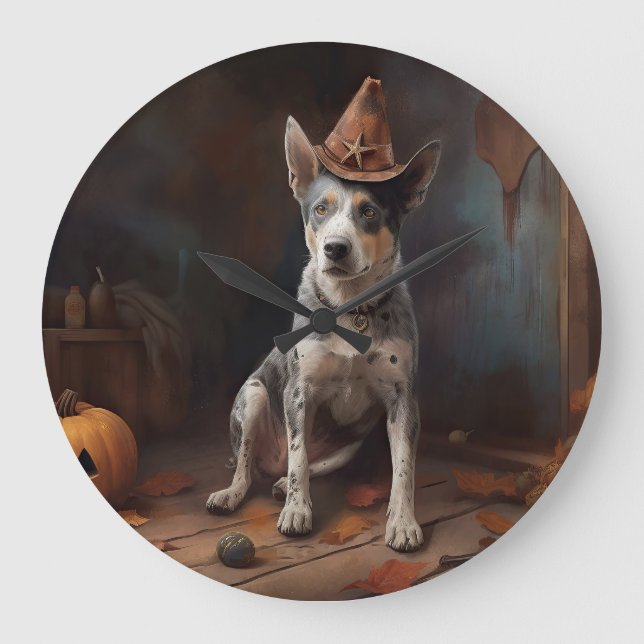 Australiensiska Nötköttspumpor Halloween Skräckinj Stor Klocka (Framsida)